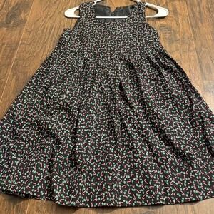 Vintage Handmade Candy Cane Print dress girl's size 6-7